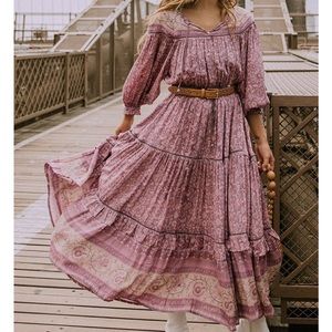 Spell & The Gypsy Dahlia Gown In Mulberry xs